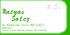 matyas solcz business card